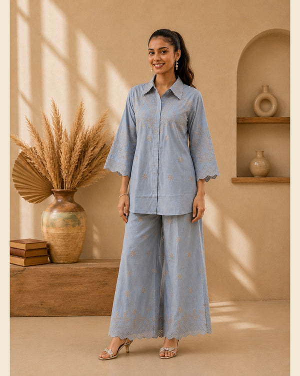 Freya Eyelet-Embroidery Cord-Set — 1