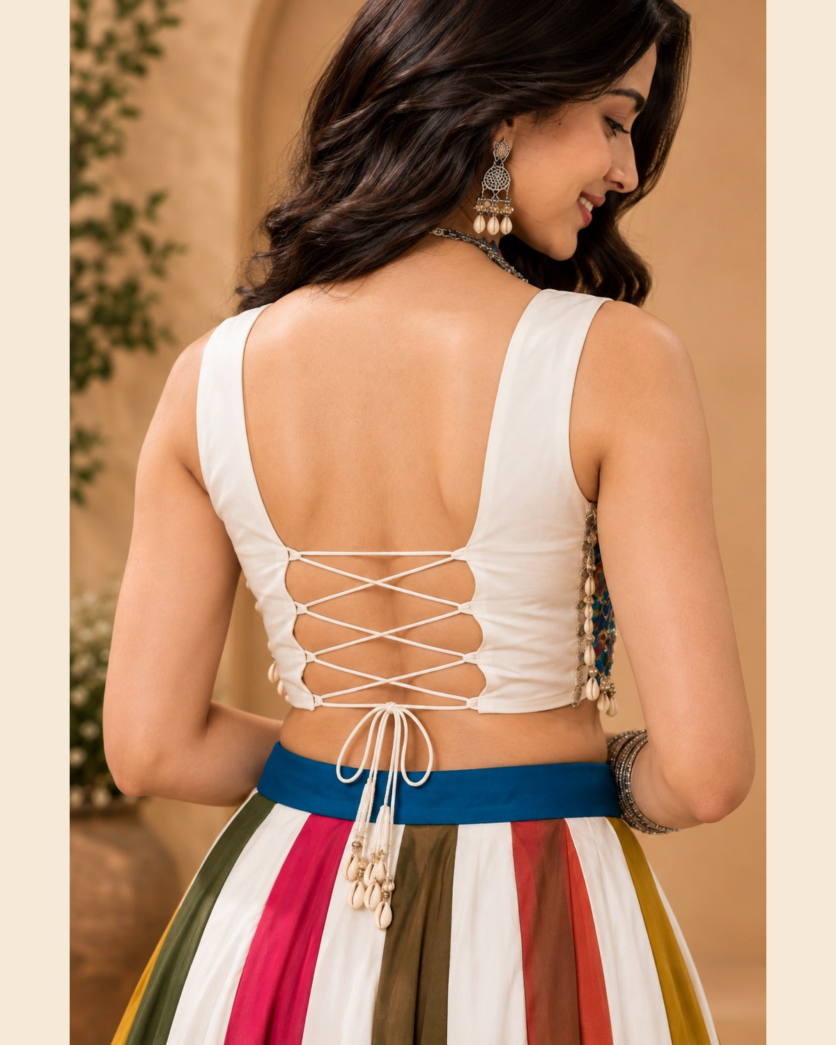 Riya Rainbow Mirror-Work Lehenga — 6