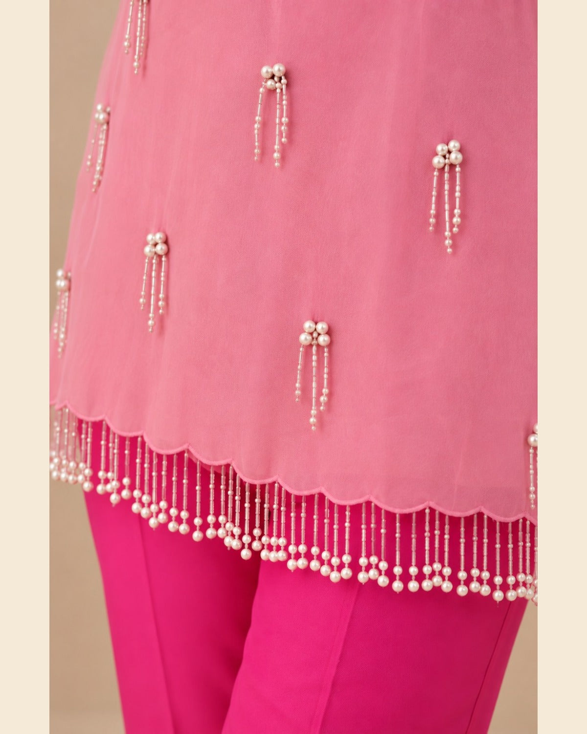 Isla Pearl-Tassel Cord-Set — Fuchsia — 4
