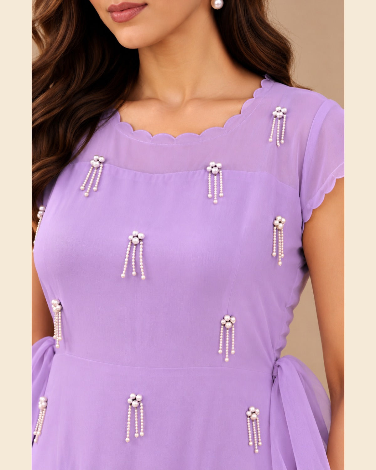 Isla Pearl-Tassel Cord-Set — Lavender — 2