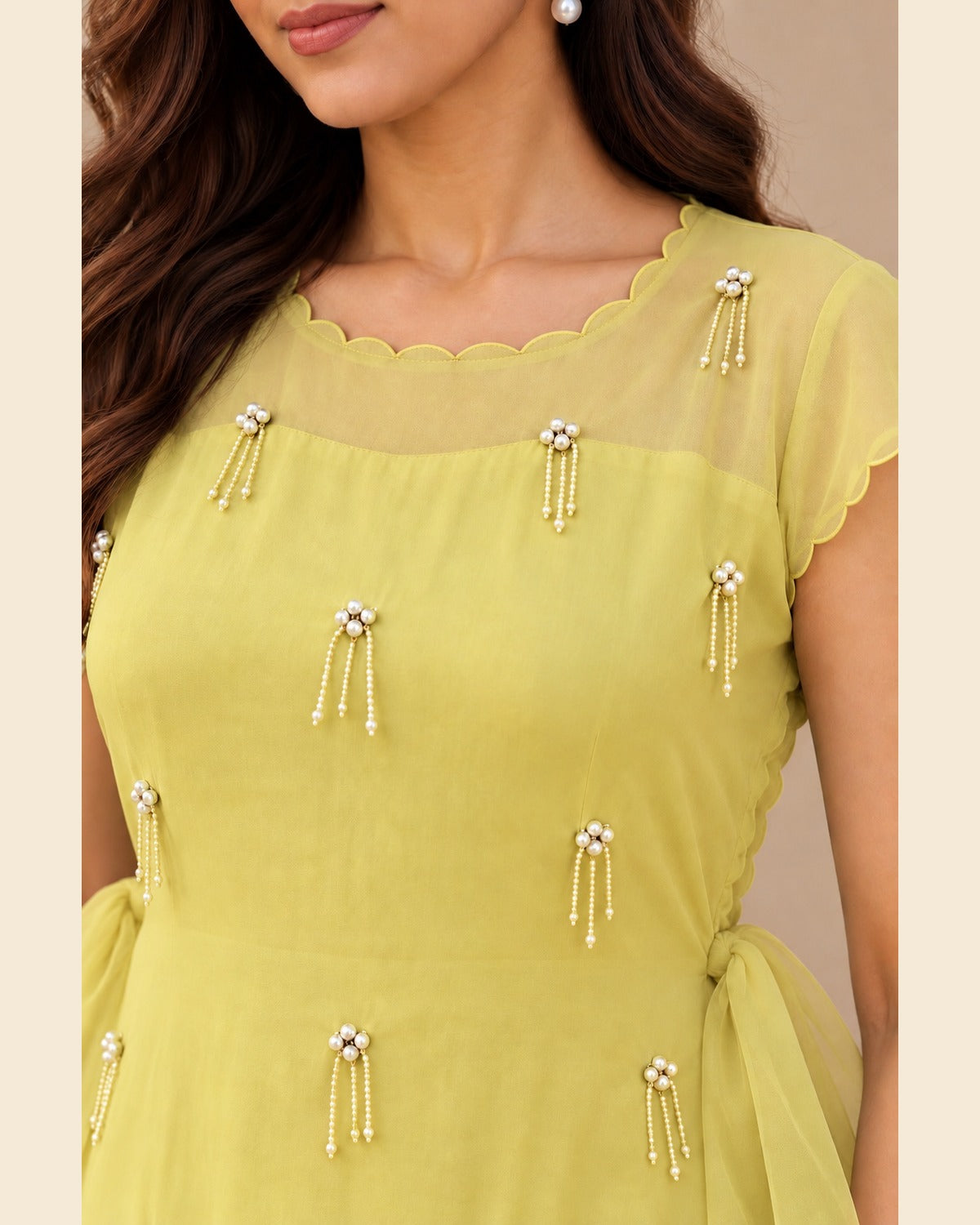 Isla Pearl-Tassel Cord-Set — Lime — 2