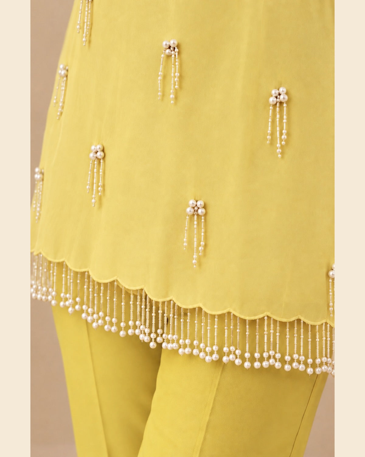 Isla Pearl-Tassel Cord-Set — Lime — 4