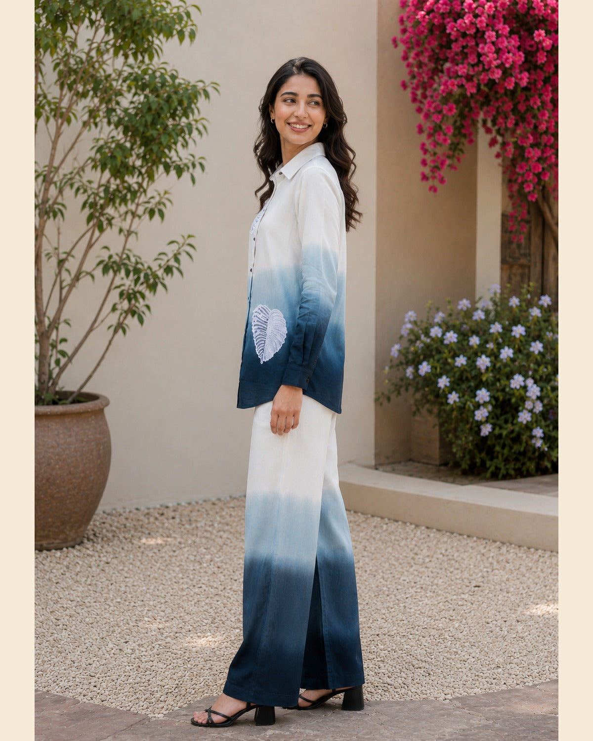 Elara Ombré Sequin Cord-Set — Navy Blue — 1